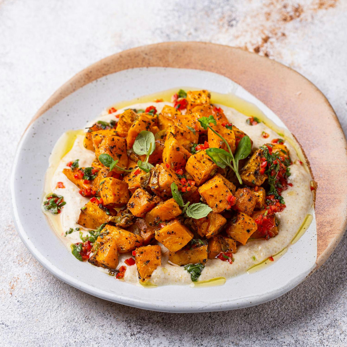 Warm Sweet Potato Salad with Greek Yogurt Mint – Clean Kitchen