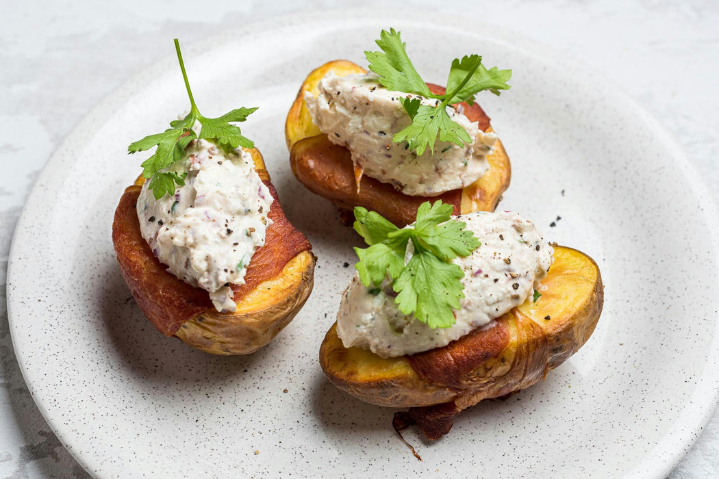 Potatoes Wrapped in Bacon Topped with Cream Cheese – Clean Kitchen