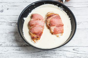 Put the **chicken fillets** in the **sauce**. Let it simmer for **4-5 minutes** on low heat.
