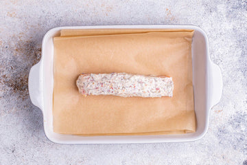 Cover the **fish fillet** with the prepared **mixture**. Bake the fish in the oven for **13-15 minutes**.
