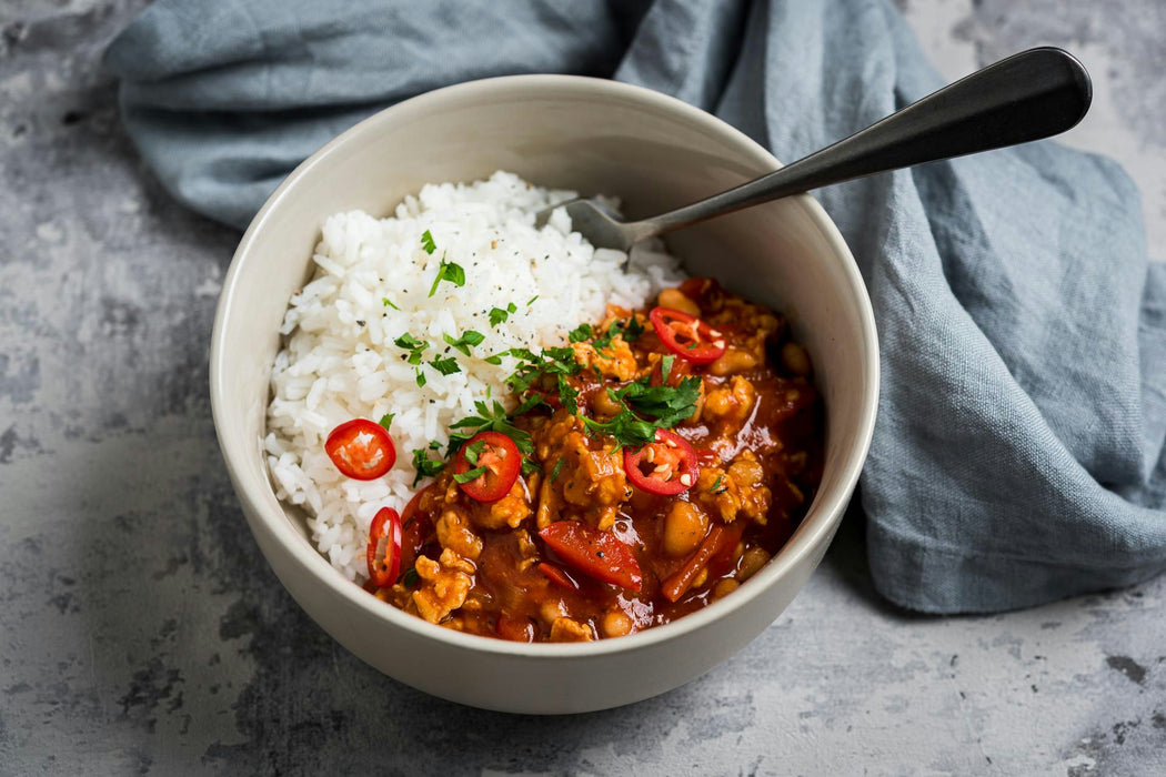 Chicken Chili con Carne with Rice