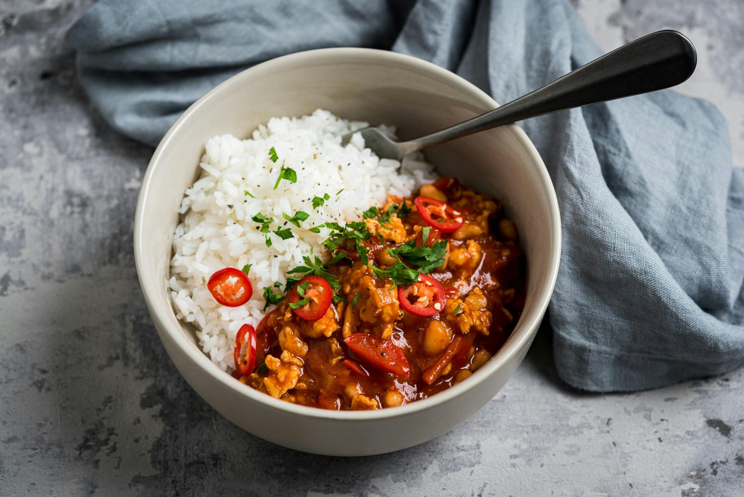 Kanaliha chili con carne riisiga: Hero Image - Pos 1